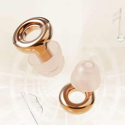 Silicone Noise Reduction Earplugs with 3 Pairs of Ear Tips - Gold