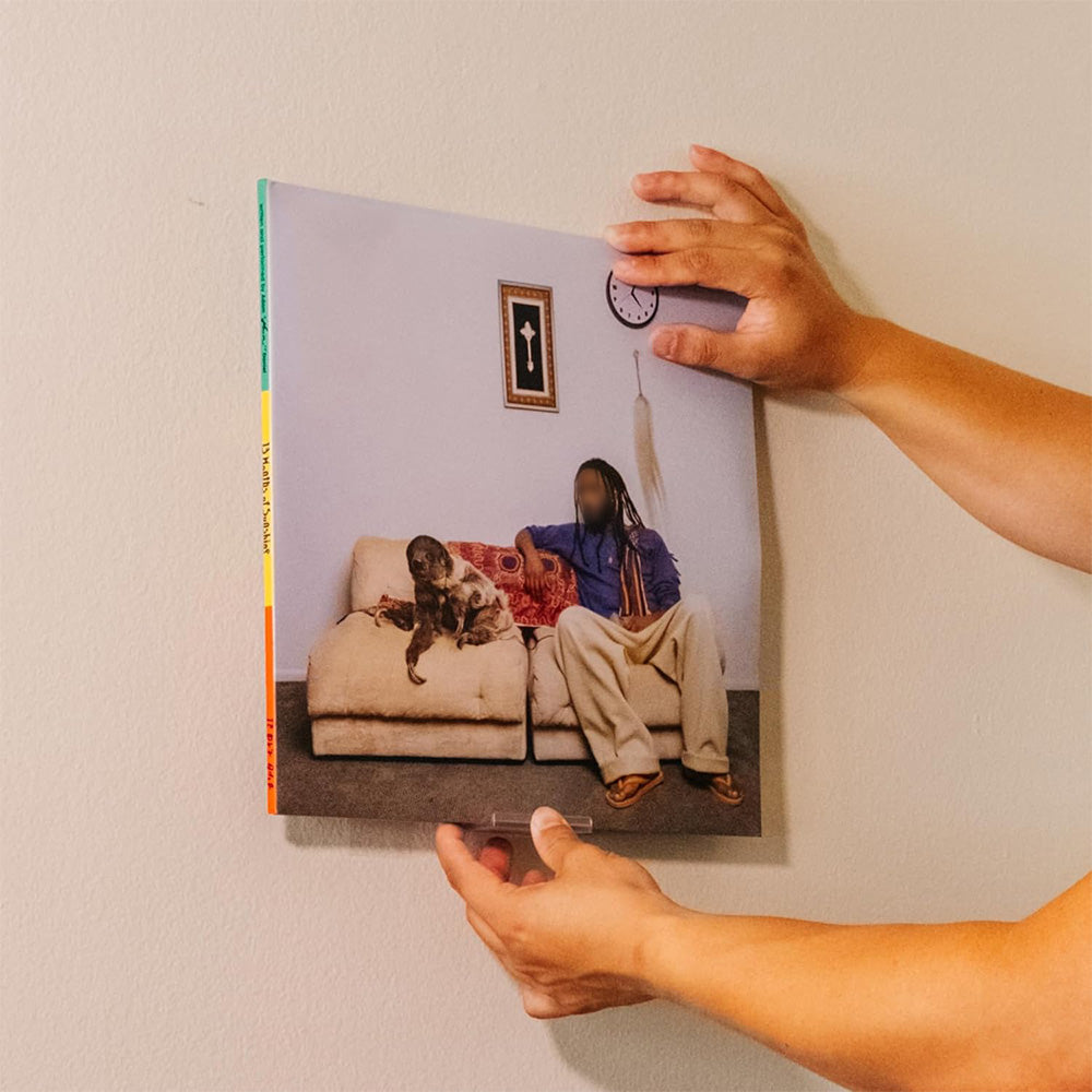 4Pcs Vinyl Wall Mount Record Wall Display Album Wall Mount for 1LP and 2LP-Clear
