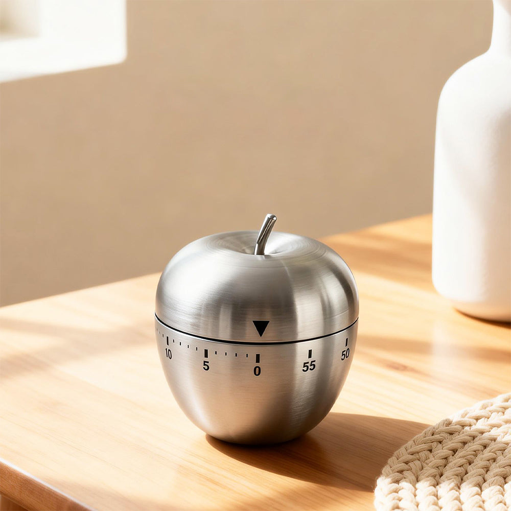 Stainless Steel Kitchen Timer Mechanical Apple Timer