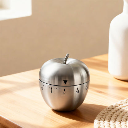 Stainless Steel Kitchen Timer Mechanical Apple Timer