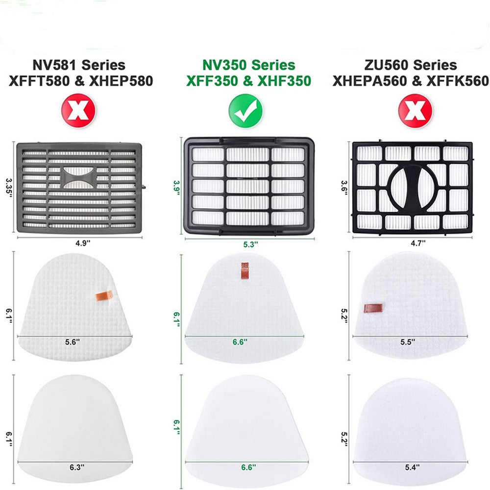 6Pcs Set Filters for Shark Vacuum Navigator Lift Away Filter Replacement ZU503AMZ