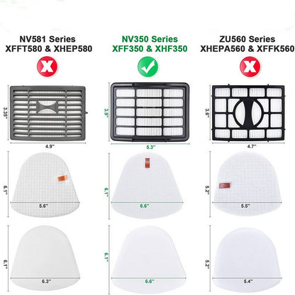 6Pcs Set Filters for Shark Vacuum Navigator Lift Away Filter Replacement ZU503AMZ