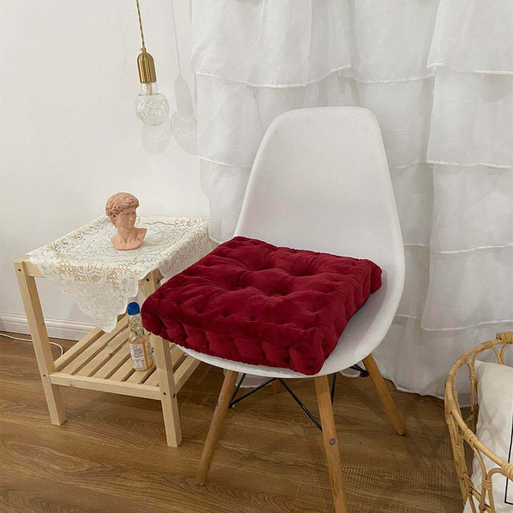 Square Thicken Chair Cushion Comfort Seat Cushion Chair Pad Dark Red