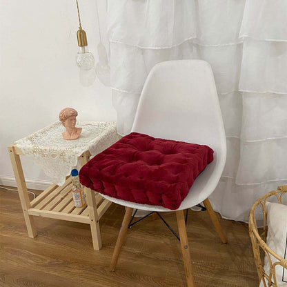 Square Thicken Chair Cushion Comfort Seat Cushion Chair Pad Dark Red