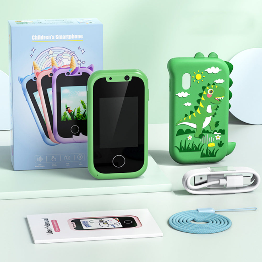 Kids Touchscreen Smartphone Toy Multifunctional Music Player with Camera Green