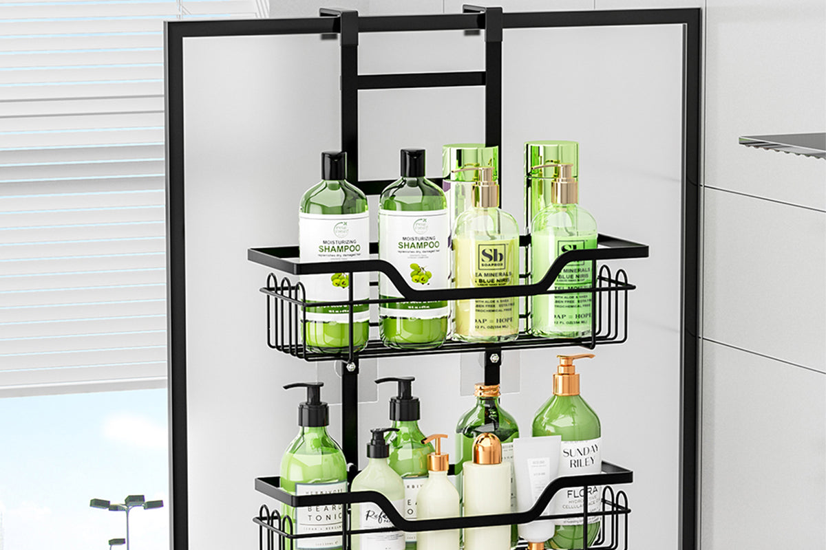 Over The Door Shower Caddy Bathroom Hanging Organizer Shampoo Holder Soap Holder