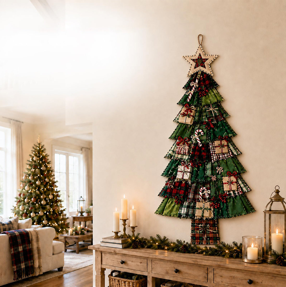 Christmas Tree Door Hanging Kit DIY Quilted Ornament - Green