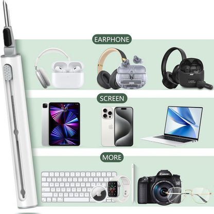 2 Set of Multi-Function Cleaning Kit for Bluetooth Earphones Pen Shape with Flocking Sponge for Digital Devices