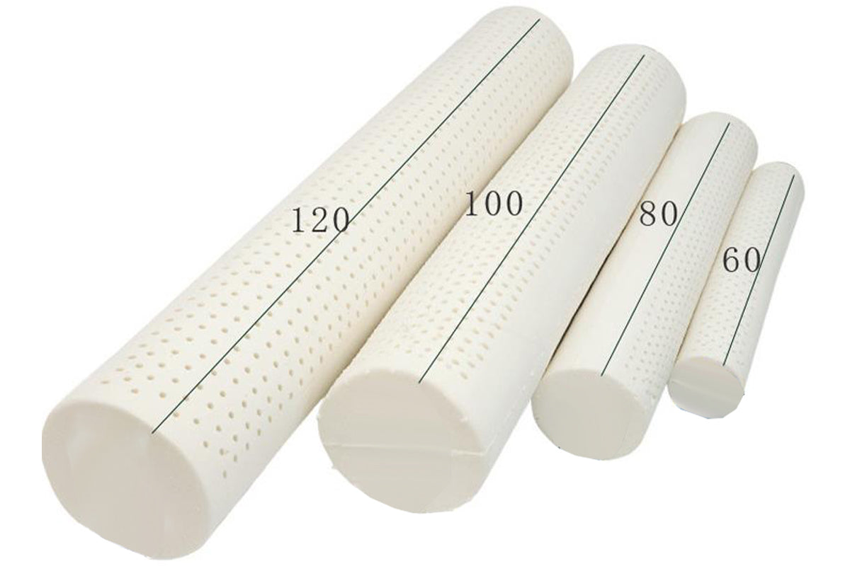 Natural Latex Body Pillow Springy Long Leg Pillow Cover Included for Sleeping-Beige