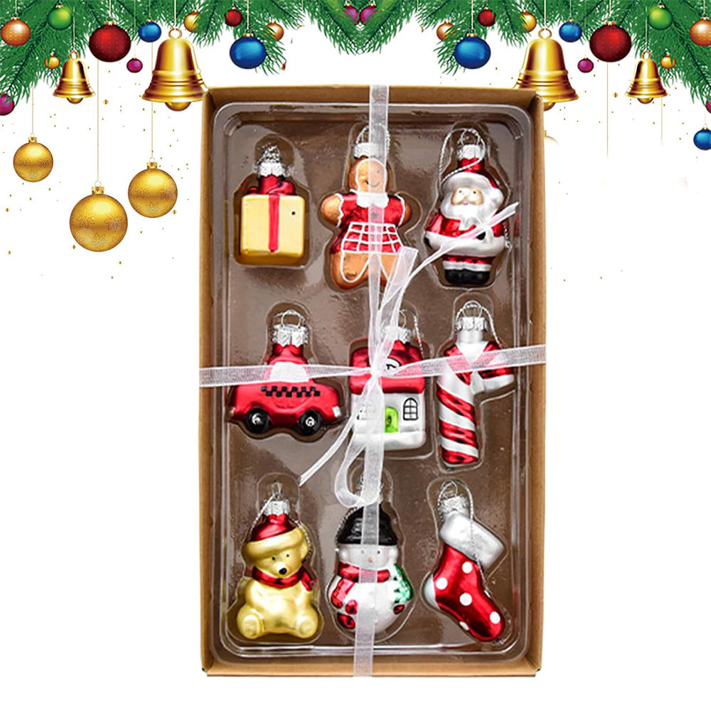 Glass Painted Christmas Ornaments Christmas Tree Hanging Decorations-Style 2