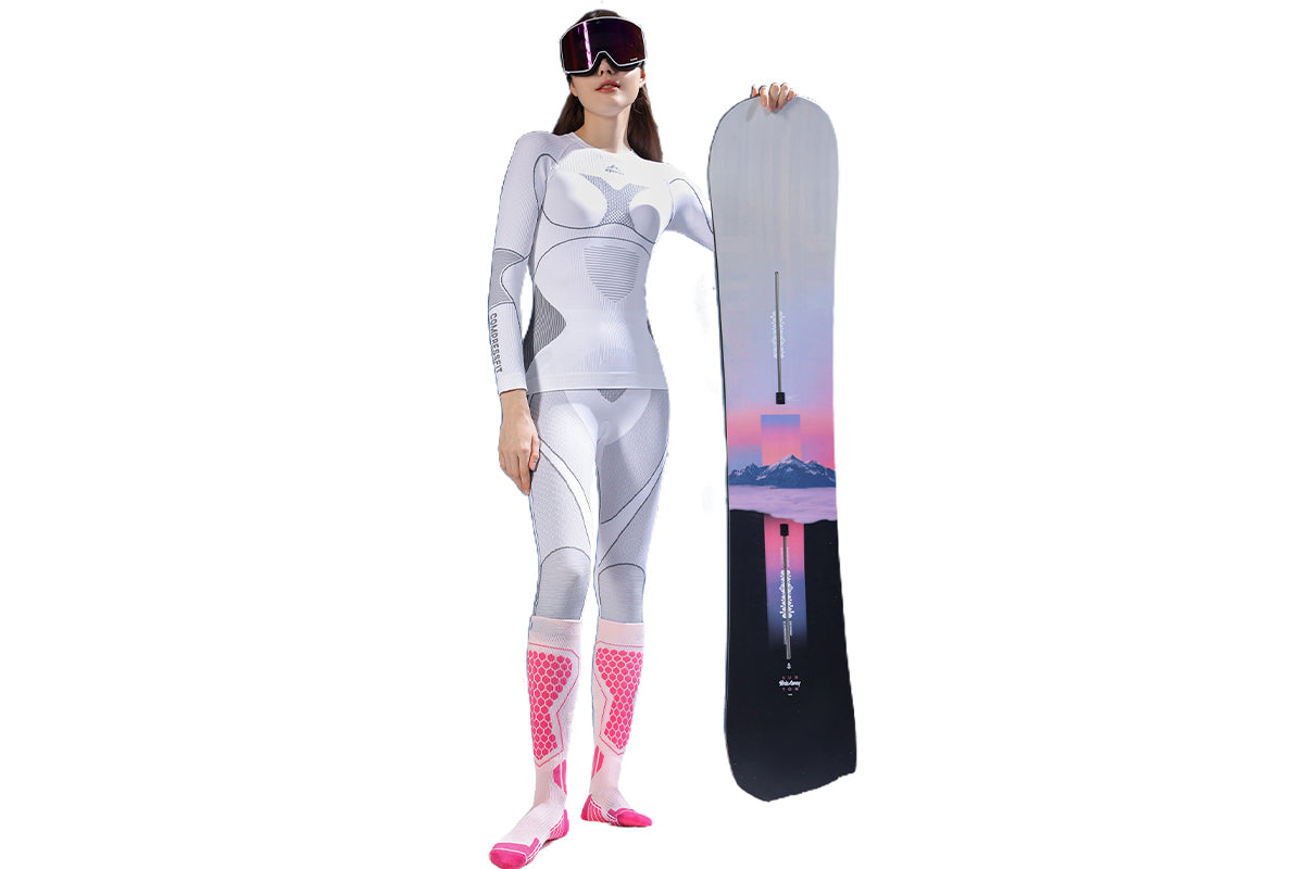 Ski Thermal Socks Thermal Knee High Socks for Snowboarding Winter Warmth Socks -Purple and Blue and Pink