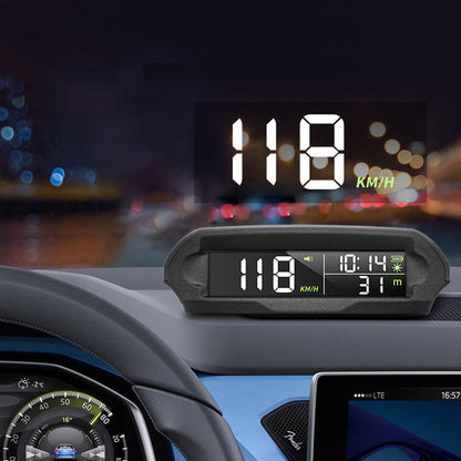 Wireless Car HUD HEAD-UP DISPLAY Universal GPS Solar Panel Digital Speedometer