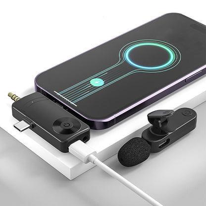 3-in-1 Wireless Lavalier Microphone for iPhone iPad Android Device Recording Live Streaming Vlog