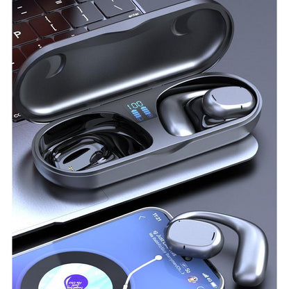 Bluetooth Earphones Wireless In-Ear Sports Stereo TWS Headphones Earhooks Ear-hanging Painless Wearing With Package -Black