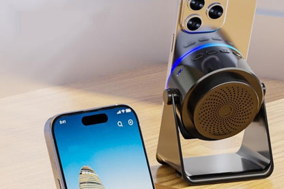 4 in 1 Wireless Speaker Bluetooth Speaker with 360 Adjustable Phone Holder-Black