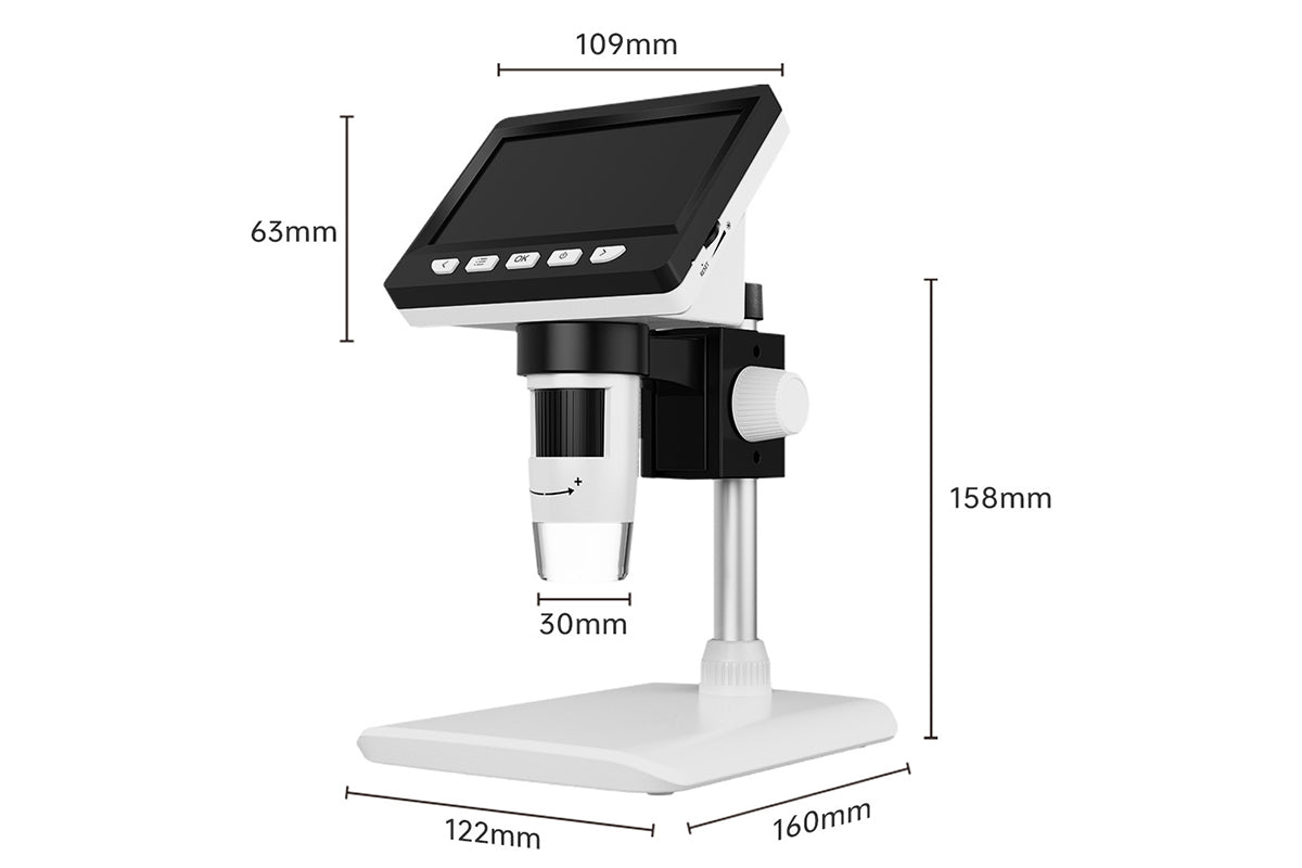 Digital Microscope 1000x Coin Magnifier Compatible with Windows Mac-White