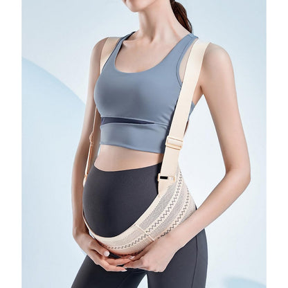 Maternity Belt Back Support Adjustable Abdominal Binder for Pregnancy-Beige