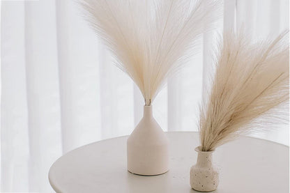 4pcs Faux Pampas Grass Boho Room Decor Flowers Bunches for Wedding Party-Beige
