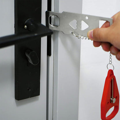 Portable Door Lock Travel Security Device for Hotel Home Apartment Bedroom-Red