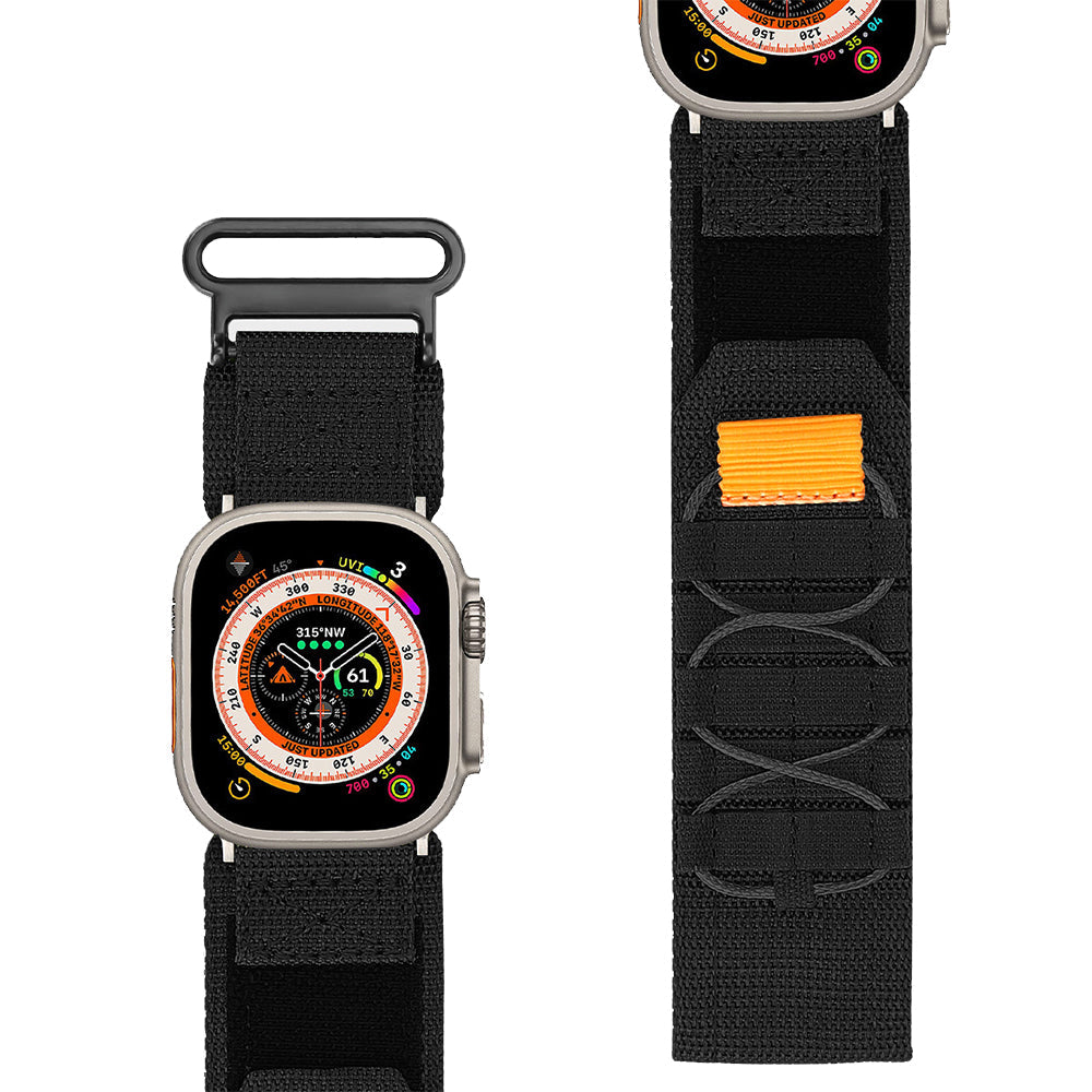 Nylon Watch Band Sports Watch Strap Compatible with Apple Watch Black