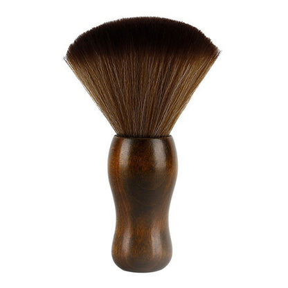 Soft Hair Sweeper Brush with Storage Case Neck Duster Brush - Brown