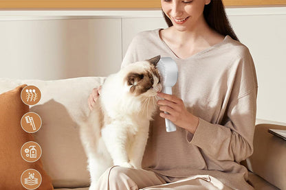 Cat Steam Brush Spray Comb UV Sterilization Cat Hair Crush for Long Short Hair Pets -Pink