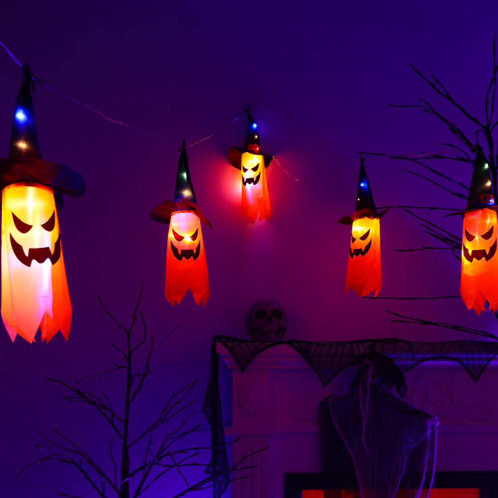 3M Halloween String  Light Hanging Ghost Hat Lamp Prop Party Decor Orange
