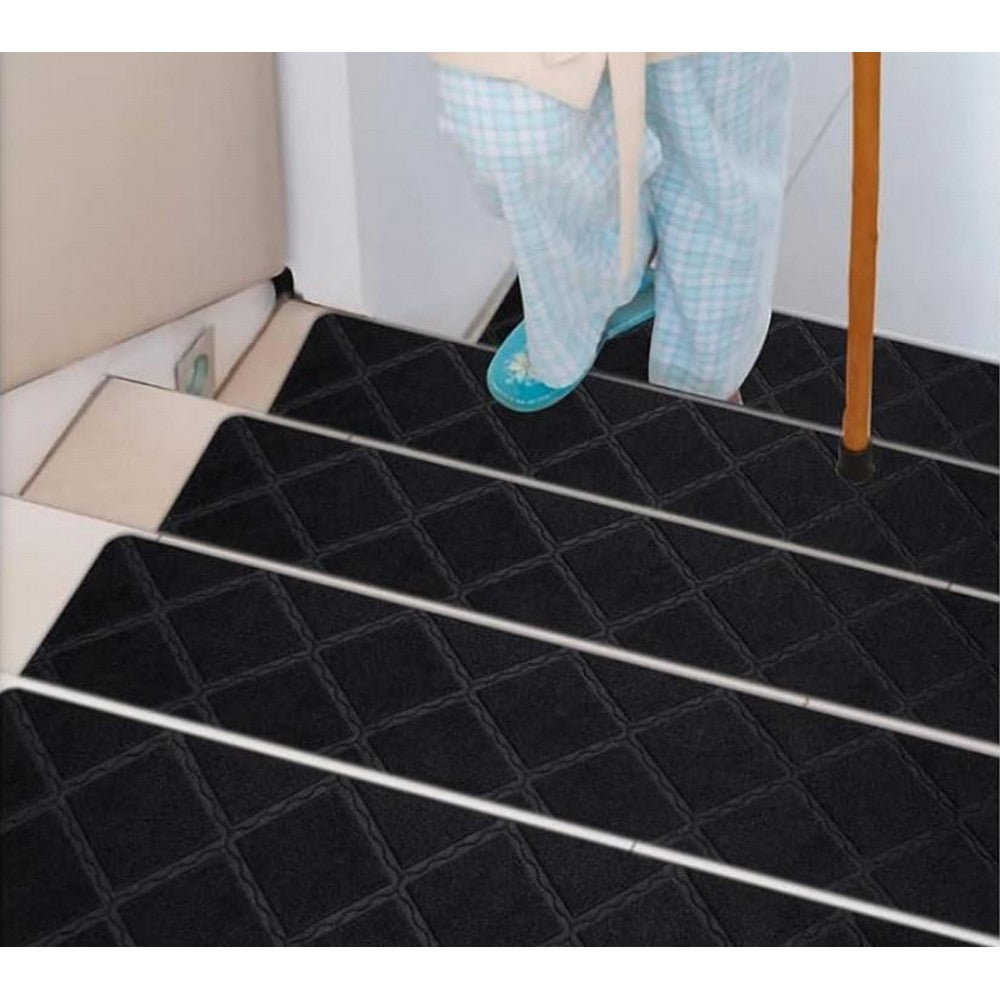 8Pcs Stair Treads for Wooden Steps Non-Slip Stairs Runner for Elders and Pets-Black