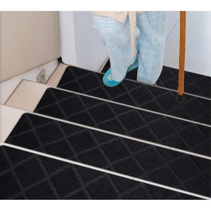 8Pcs Stair Treads for Wooden Steps Non-Slip Stairs Runner for Elders and Pets-Black