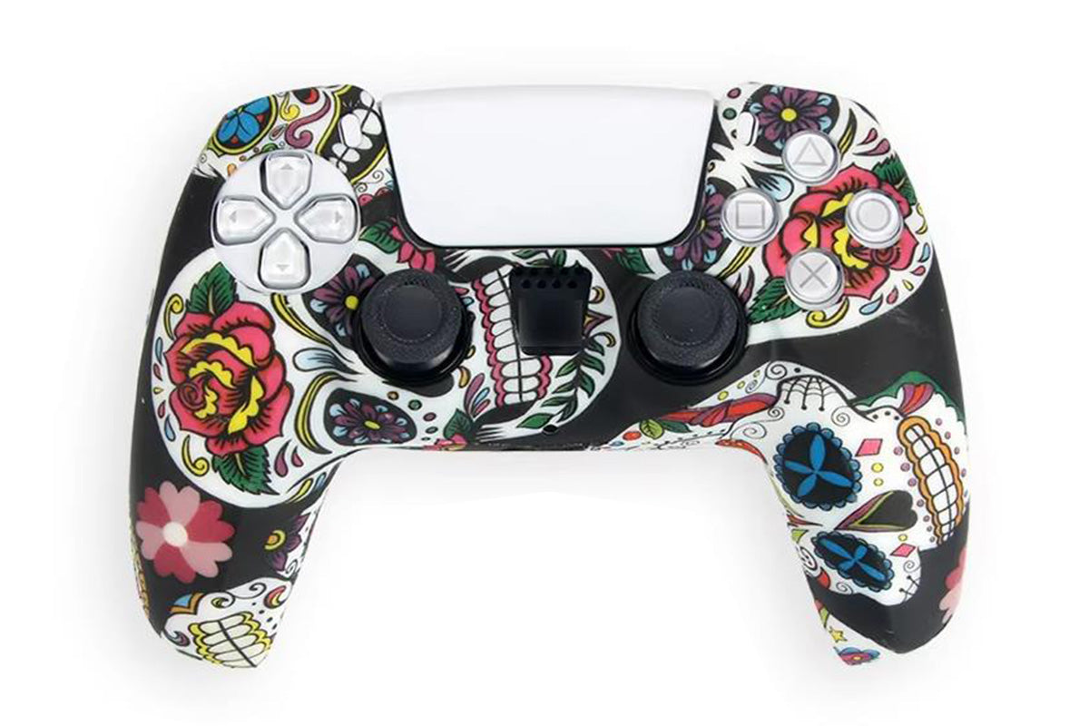 Silicone Cover for PS5 Controller Case Skin Cool Designs Extra Grip Selection-Flowers Mixed Color