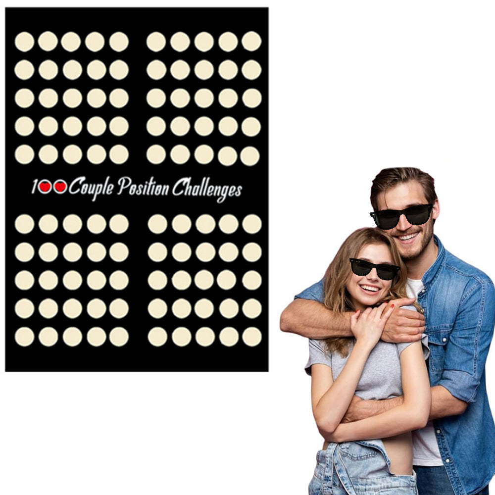 100 Scratch-off Date Night Ideas Couples Position Challenge Poster