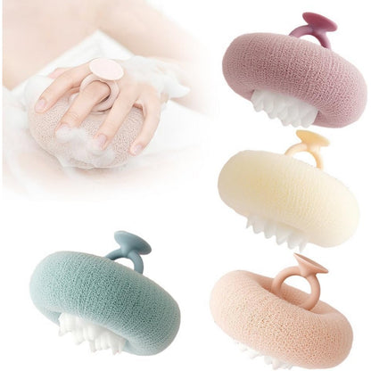 4Pcs Soft Sunflower Suction Cup Bath Ball Exfoliating Bath Sponge Cleaning Brush