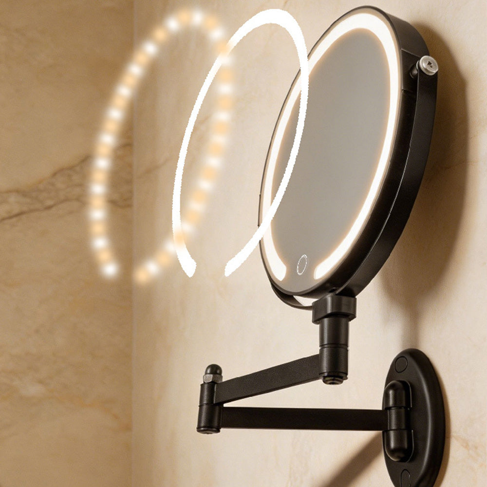 Extendable Wall Mounted LED Makeup Mirror with 7X Magnification