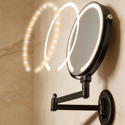 Extendable Wall Mounted LED Makeup Mirror with 7X Magnification