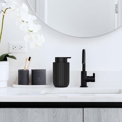300ml Ceramic Foaming Soap Dispenser for Bathroom Kitchen-Black