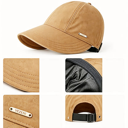 Wide Brim Quick Dry Sun Hat with Ponytail Opening and Hook - Khaki