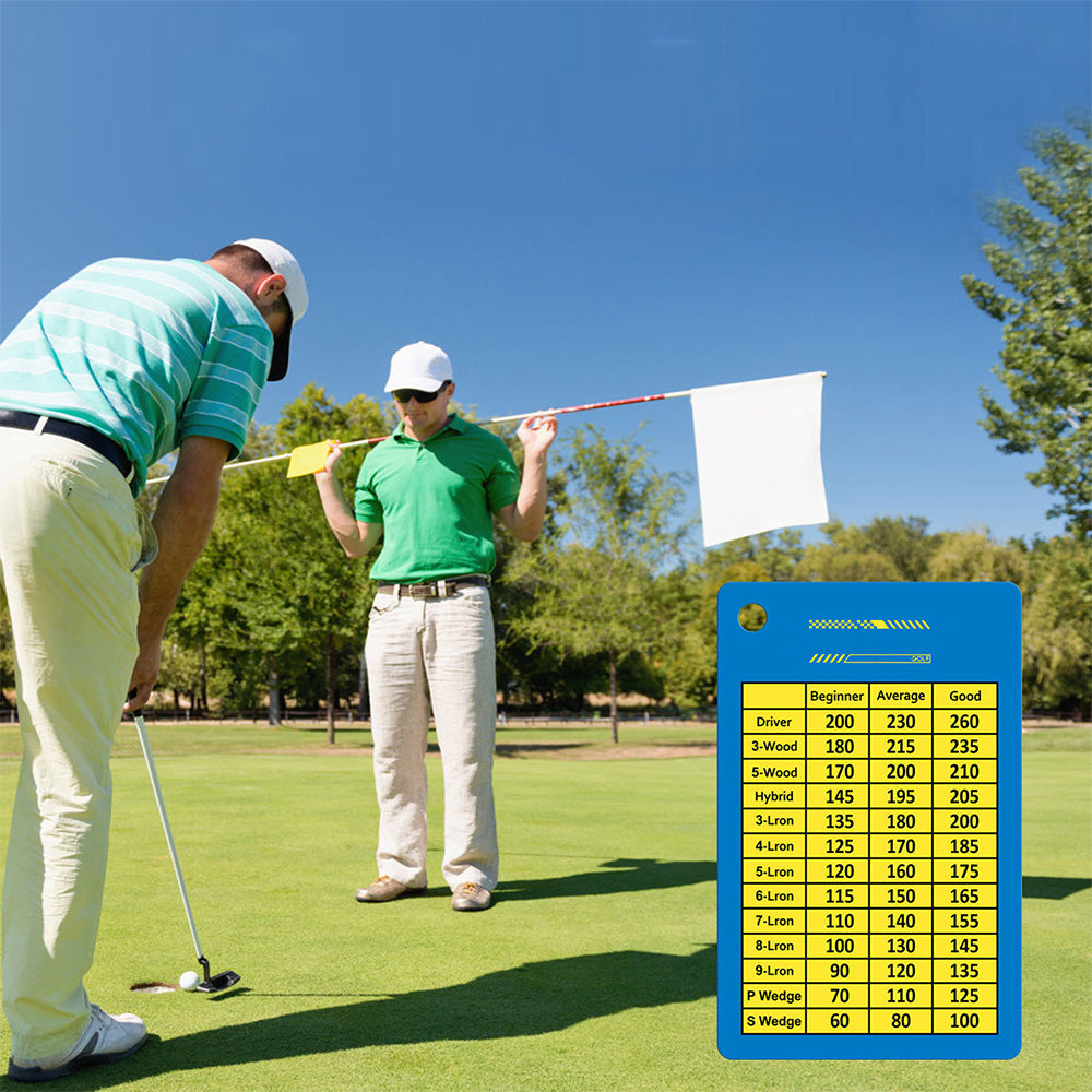 2 PCS Golf Club Range Chart Cards  Card Golf Score Cards Golf Club Distance Card with Clips