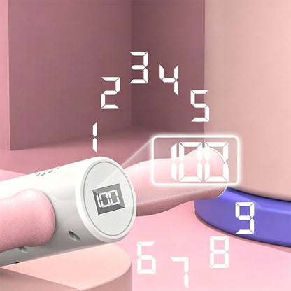 Smart Counting Voice Pedal Resistance Band 6 Tubes for Home Gym-Pink