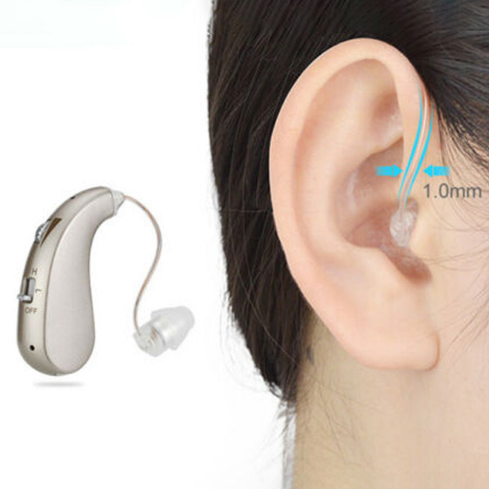 1X Hearing Aid for Seniors Rechargeable Hearing Amplifier for Hearing Loss Silver