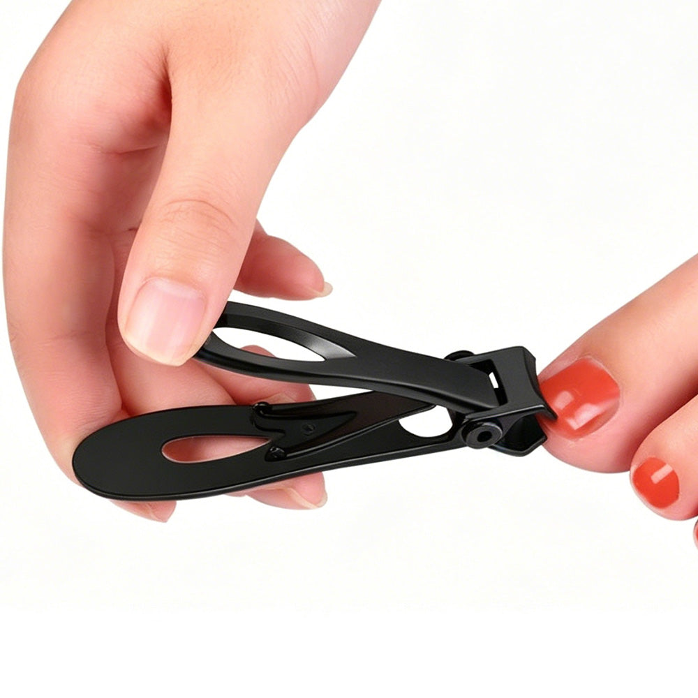 Wide Jaw Nail Clipper Strong Stainless Steel Toenail Cutter for Thick Nails-Black