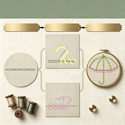 32 Stitch Embroidery Practice Book Kit with Beginner Floral Patterns