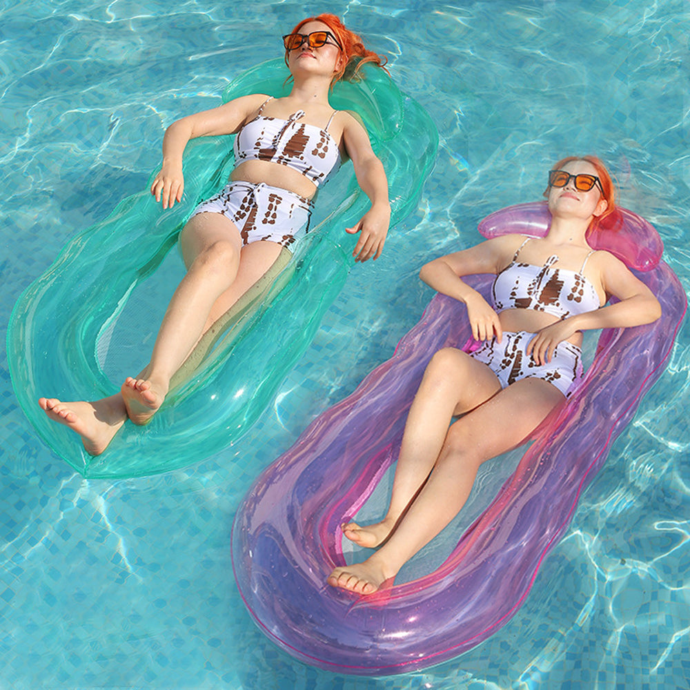 Inflatable Pool Mat Floating Pool Lounge Raft Water Bed Pink