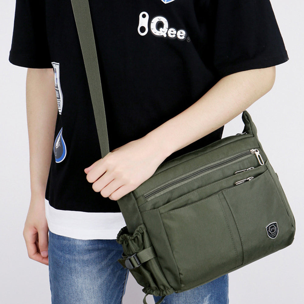 Water-Resistant Messenger Bag for Men Lightweight Travel Crossbody Sling Bag-Green