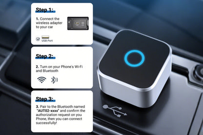 Wireless CarPlay Adapter Plug and Play for Apple iOS 10 Android 11.0