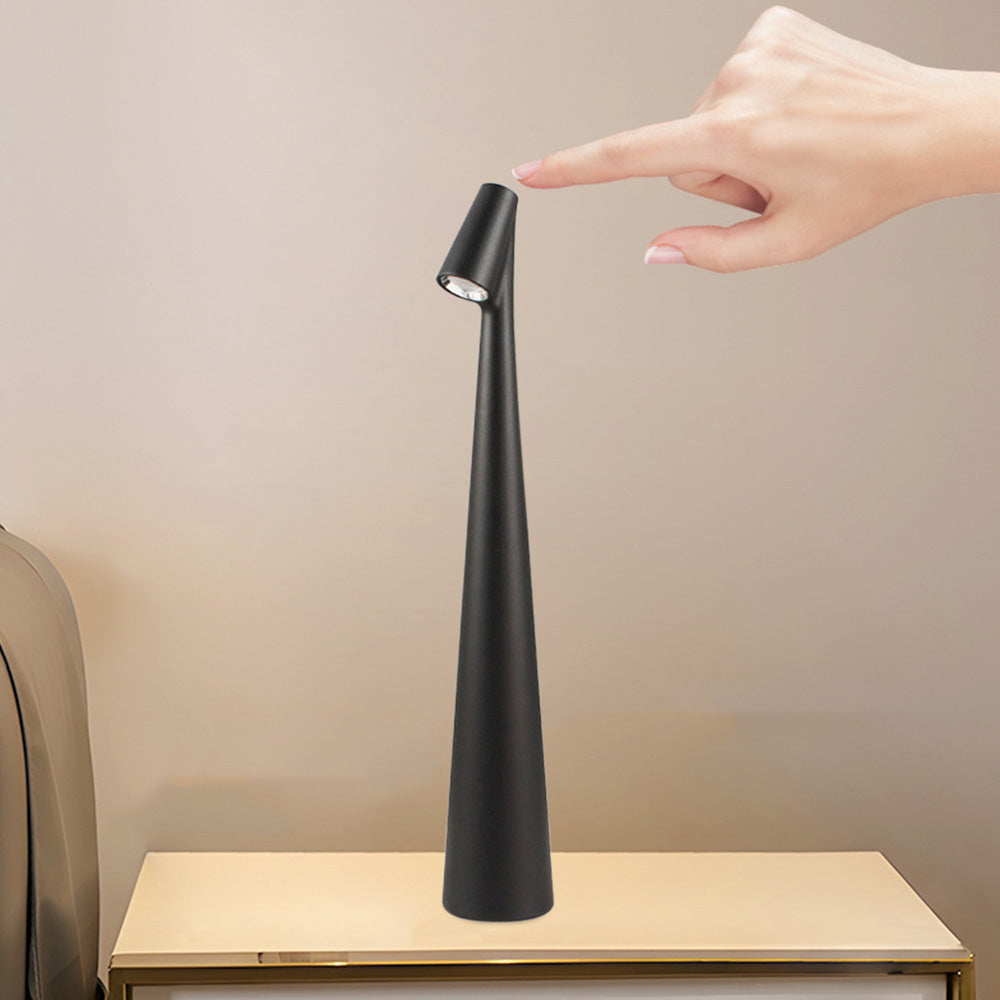 Portable Cordless LED Table Lamp Rechargeable with 3 Adjustable Brightness Levels Modes Black