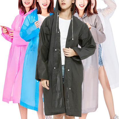 Set of 5pcs Reusable Unisex Raincoat Non-Disposable Raincoat Waterproof Hooded Poncho
