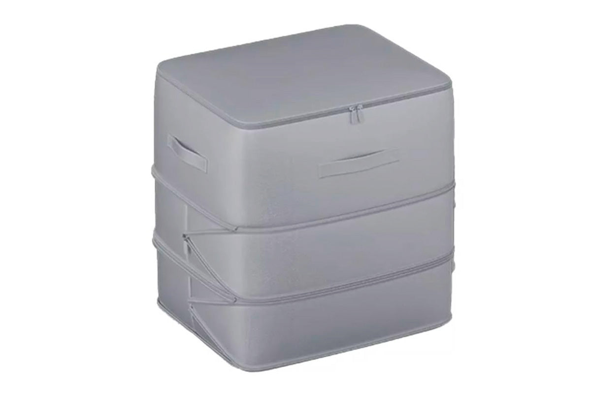 2Pcs 3 Layer Ultra Space Saving Self Compression Organizer Heavy Duty Moving Storage Bag-Grey