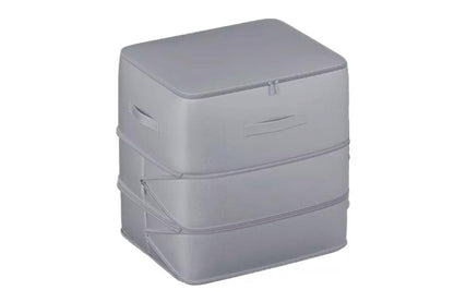 2Pcs 3 Layer Ultra Space Saving Self Compression Organizer Heavy Duty Moving Storage Bag-Grey