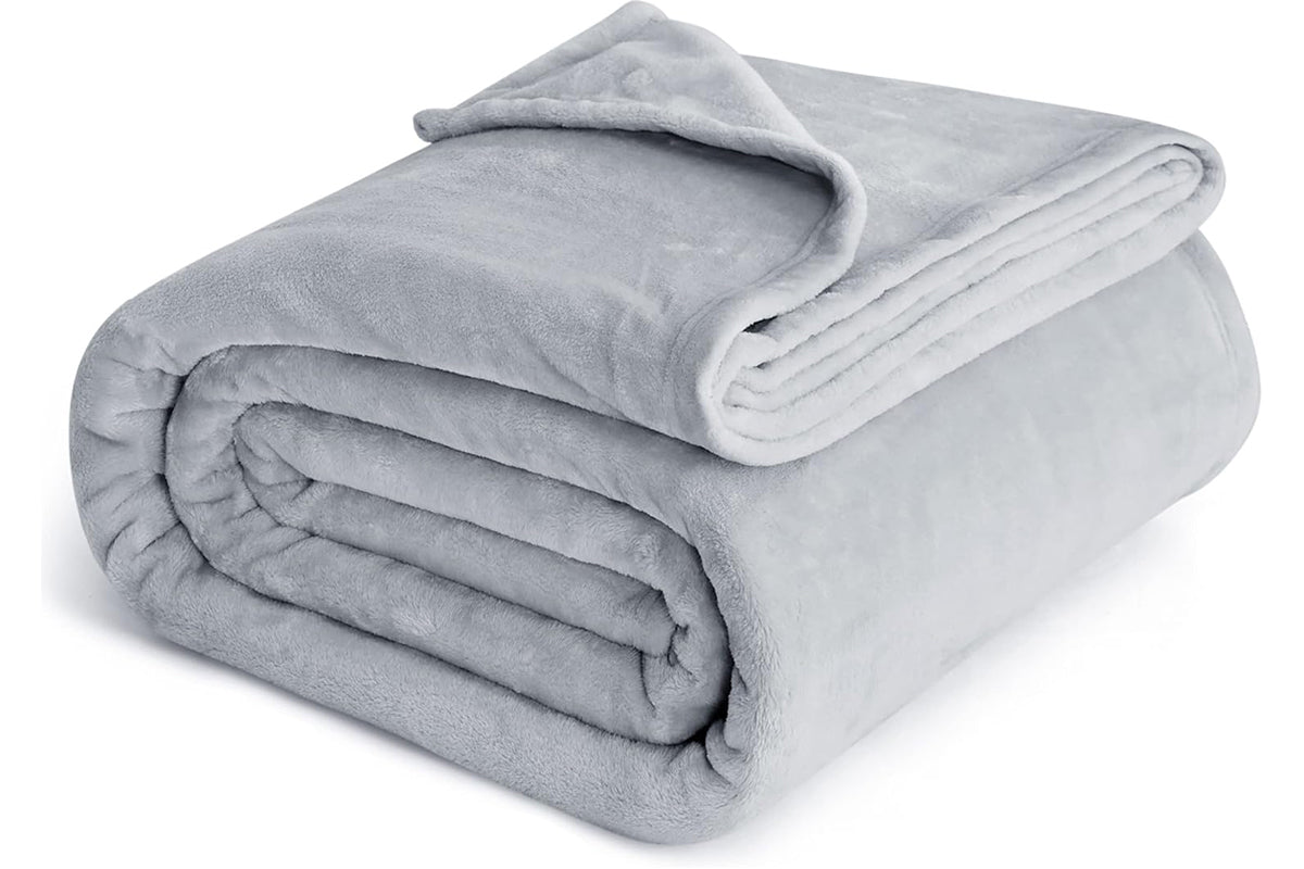 Mink Feel Blanket Soft Cozy Throw Blanket Flannel Blanket -Grey