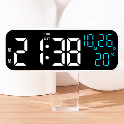 3-in-1 Digital Clocks with Temperature and Humidity Display for Bedroom-White